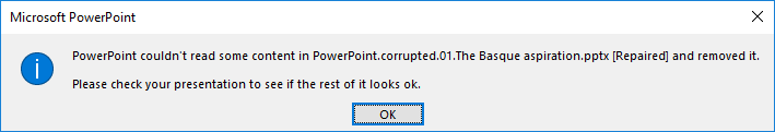 Corrupted file powerpoint